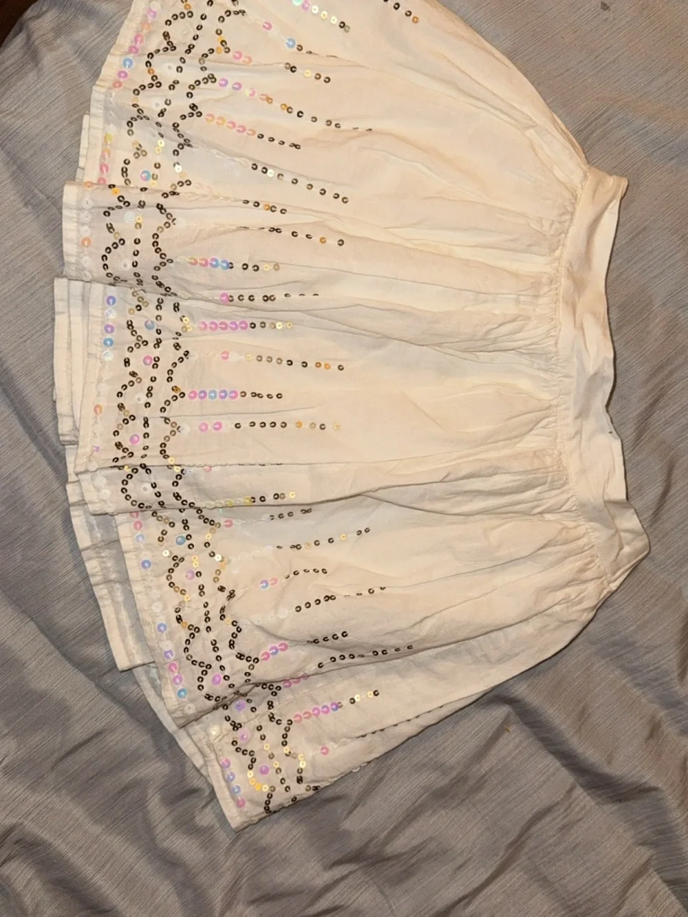 GAP Cream Sequin-Trim Girls' Skirt